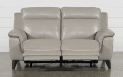 Moana Taupe Leather Power Reclining Sofa Chairs with Usb
