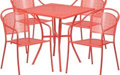 15 Best Ideas Red Metal Outdoor Table and Chairs Sets