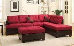 Red Sectional Sofas with Ottoman