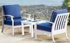 15 Collection of White 3-piece Outdoor Seating Patio Sets