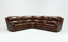 Top 20 of Travis Cognac Leather 6 Piece Power Reclining Sectionals with Power Headrest & Usb
