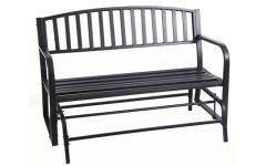 2024 Latest Black Steel Patio Swing Glider Benches Powder Coated