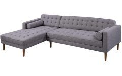 2024 Latest Element Right-side Chaise Sectional Sofas in Dark Gray Linen and Walnut Legs