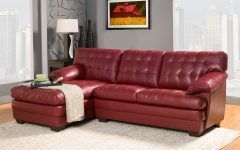 Red Leather Sectionals with Chaise