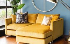 4pc French Seamed Sectional Sofas Oblong Mustard