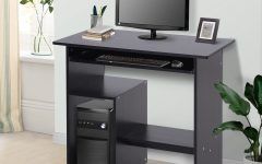Matte Black Corner Desks with Keyboard Shelf